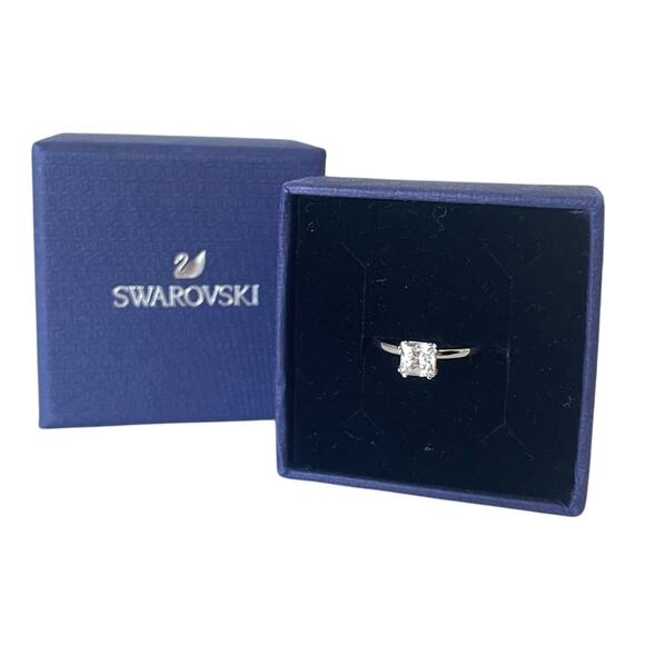 Swarovski Attract ring Square cut, White, Rhodium plated size 6 / EUR 52 - Picture 1 of 12